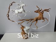 Скульптура «Белая лошадь и песчаная лошадь Золотая свадьба» - изготовление на заказ