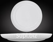 NataM dinner plate, 255mm diameter, ribbed edge, white