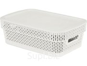 Корзина 281х185х89 3л. с крышкой, стенки перф, дно сплошное, код: 36146