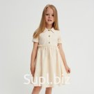 Платье для девочки с воротником KAFTAN, размер 34 (122-128 см), цвет молочный