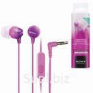 Наушники с микрофоном (гарнитура) SONY MDR-EX15AP, проводные, 1,2 м, вкладыши, стерео, фиолетовые
