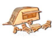 Деревянный конструктор, кукольный дом на колесах - трейлер