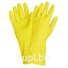Перчатки хозяйственные латексные с хлопковым напылением размер S 1/12/240