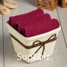 Набор махровых декоративных салфеток Этель "Вид 2" 30х30см-3шт, цвет бордовый, 100% хлопок