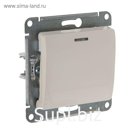 Выключатель "Glossa" SchE GSL000213, 10 А, 1 клавиша, скрытый, с подсветкой, цвет бежевый