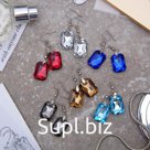 Серьги из стекла "Яркий день" прямоугольник, цвет МИКС