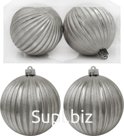 Twinkling Christmas tree balls, 2 pcs., 10 cm diameter, color: silver