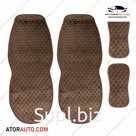 Универсальные накидки Alcantra Luxe на два передних сиденья. Ромб. Алькантара. Цвет: Коричневый