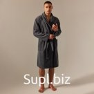 Халат махровый мужской SL HOME: Basic «Гри Сандре», размер S, хлопок 100%, тёмно-серый