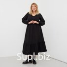 Платье женское миди MIST plus-size, р.56, черный
