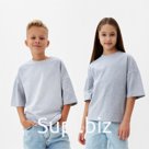 Футболка детская MINAKU: Basic Line KIDS, серый меланж, рост 92 см