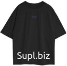 Kultlab Мужская футболка Oversize Merch, чёрная - фиолетовая Размеры