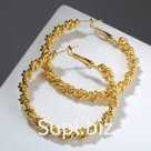 Серьги-кольца "Геометрия" проволока, цвет золото, d=5