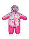 Overalls, without an edge, flowers on gray+fuchsia, art. 255shm (80 cm)