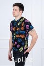 Футболка Мужская, цвет Черный набивка След