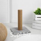 Gray scratching post with a square platform and a wide post Article: МТ14024_conclusion