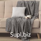 Плед «Этель. Клетка», 150×200 см, серый, корал-флис, плотность 240 г/м²