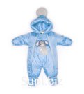 Jumpsuit-envelope "transformer", with a pompom, Blue with reflective dot, 147shm/1