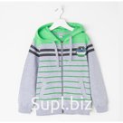 Толстовка для мальчика, цвет серый меланж/зелёный, рост 152-158 (42)