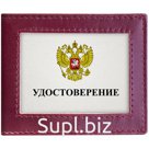 Обложка для удостоверения с окном OfficeSpace бордо, кожа тип 2
