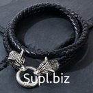 Браслет-оберег "Волки" кольцо, цвет чернёное серебро