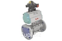 Кран шаровый фланцевый (3PC), DN50 (2"), AISI304, PN16, с двухсторонним пневмоприводом AT83D