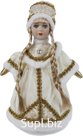 New Year's decoration Snow Maiden Size: 20x20x35 cm Color: Milky + gold