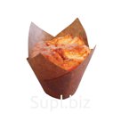 Форма-пергамент для маффинов "Тюльпан", 15*15 см, коричневая, 200 шт