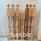 Balusters and pillars for stairs made of natural wood