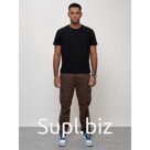 Джинсы карго мужские, размер 44, цвет коричневый