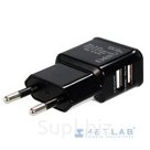 Orient Зарядное устройство USB от эл.сети PU-2402, DC 5V, 2100mA, 2 выхода iPad,Galaxy , черный