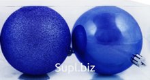 Christmas tree balls, 2 pcs., 10 cm in diameter. Color: blue.