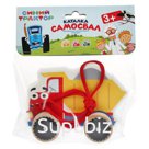 Игрушка дер. "Буратино" Каталка "Синий трактор Самосвал" 12см в кор.16шт