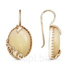 Серьги "Жадеит африканский", ажур, позолота