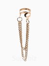 Серьга кафф с цепочками, цвет золото