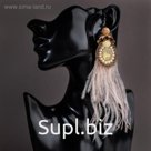 Серьги перья "Мираж" вальс, цвет светло-коричневый