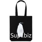 Холщовая сумка Like a Penguin черная, 35х38х6 см, ручки: 54х2,5 см