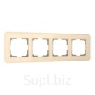 Рамка W0042443, 4 розетки Elite, айвори, стекло