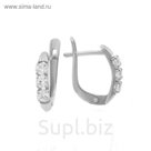 Серьги "Изгиб" капля, посеребрение