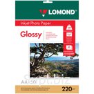 Фотобумага А4 для стр.принтеров Lomond, 220 г/м2 (50л) гл./гл. дв.