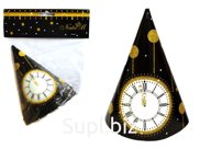 Set of 6 New Year's Eve party hats, 15 cm each