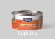 Икра трески тихоокеанской стерилизованная с кусочками копчёной горбуши, ж/б, 160 гр.