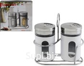 2-piece spice rack, white color.