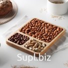 Менажница деревянная квадратная Доляна, 26×20.5×2 см, 3 секции, берёза