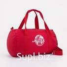 Сумка спортивная на молнии, наружный карман, держатель для чемодана, цвет красный