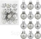 Christmas tree balls, 12 pcs, 2 cm in diameter. Color: silver (glass).