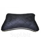 Подушка автомобильная на подголовник, косточка, черная - ромб строчка, ортопедическая  алькантара