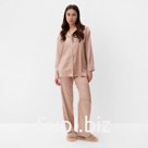 Пижама женская (рубашка, брюки) KAFTAN «Леопард», золотая, размер 52-54