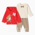 Комплект для мальчика, цвет красный, рост 74 см