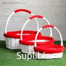 Набор корзин, 3 шт, 38×30×15/38 см, 34×26×12/33 см, 28×20×9/26 см, ива